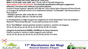 Domani la Maratonina dei Magi, memorial Sabatino D’Angelo