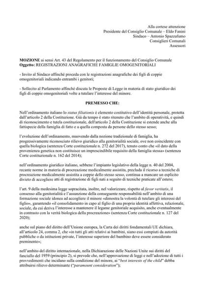 Caro Sindaco Trascrivi