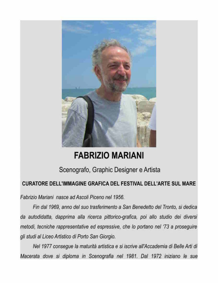 Verso il Festival dell’Arte sul Mare 2023, conosciamo Fabrizio Mariani