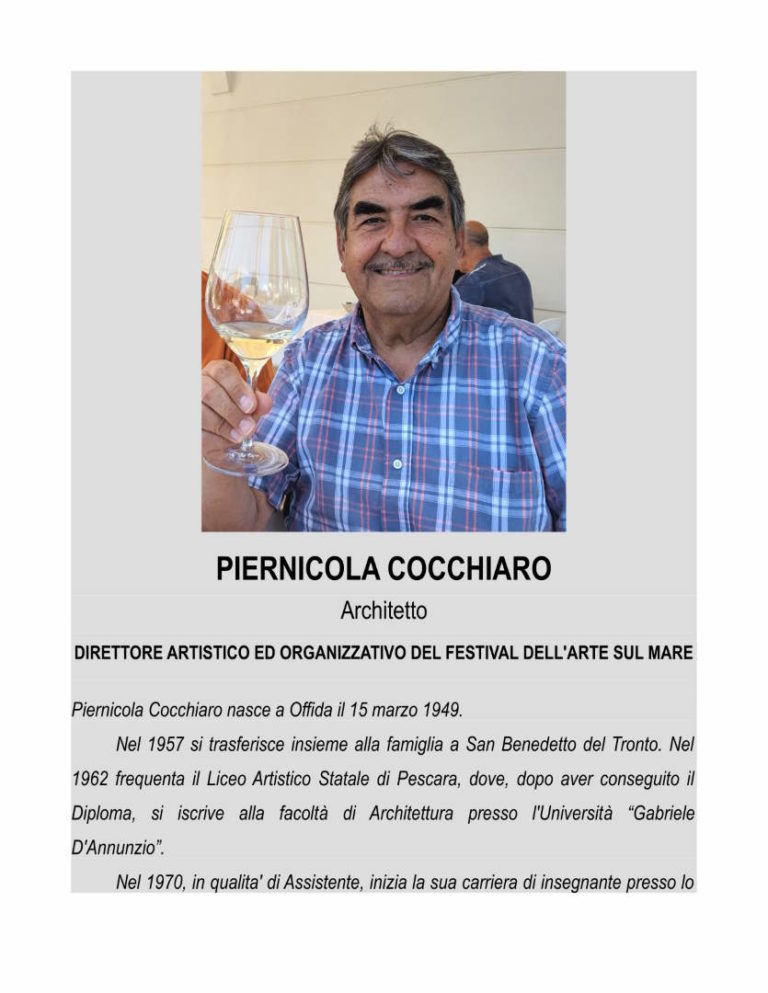 Verso il Festival dell’Arte sul Mare 2023, conosciamo Piernicola Cocchiaro