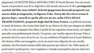 Ricette della signora Toku all’Ospitale