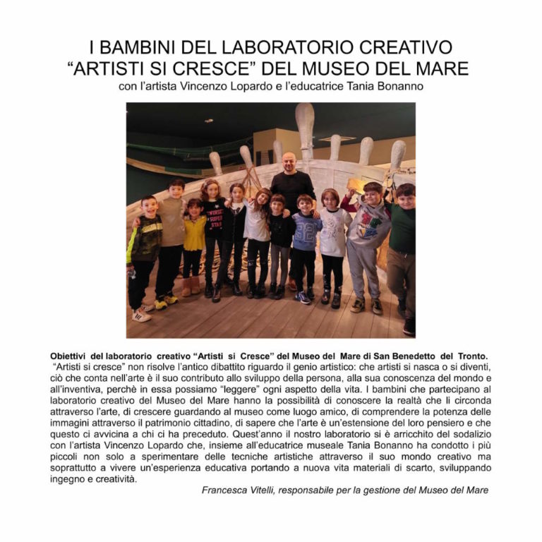 BimbArte, ‘Artisti si cresce’: “La nave con gli occhi”, al Festival dell’Arte sul Mare