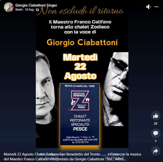 Franco Califano, ‘Non escludo il ritorno’