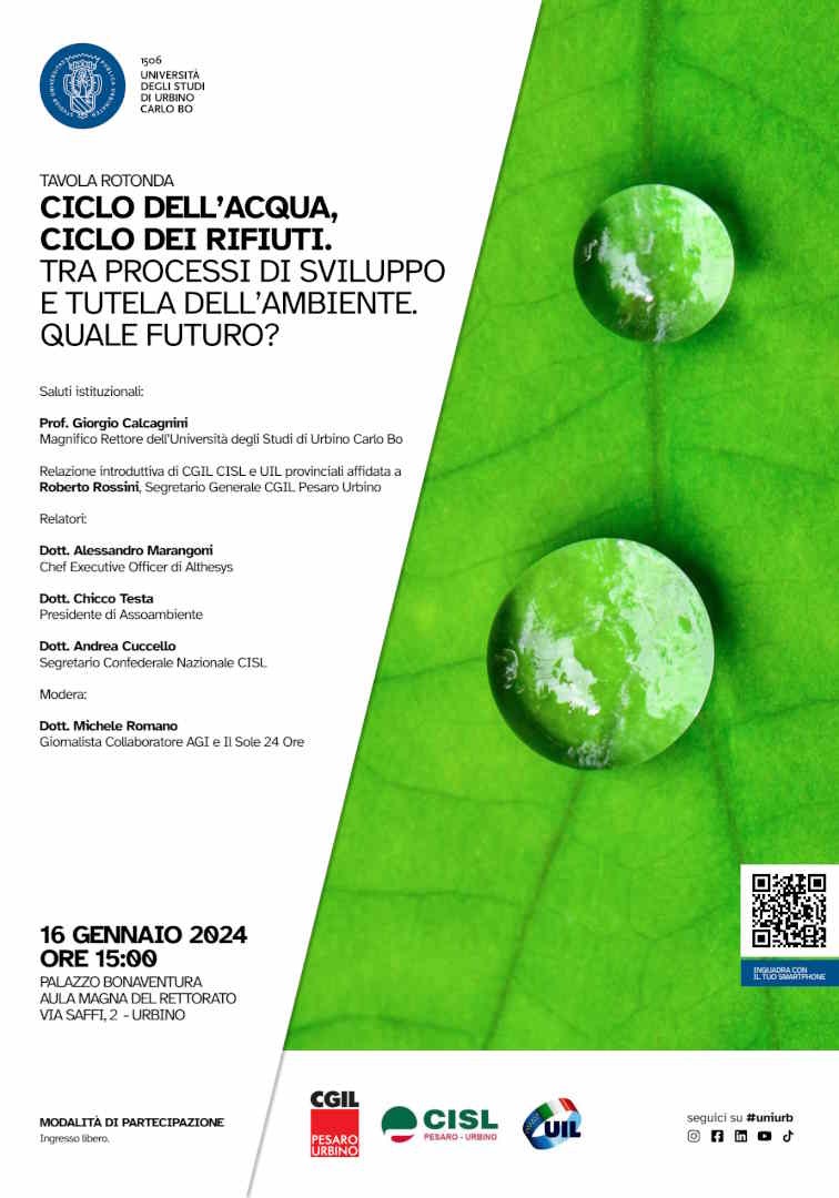 Ciclo dell’acqua, ciclo dei rifiuti. Tra processi di sviluppo e tutela dell’ambiente. Quale futuro?