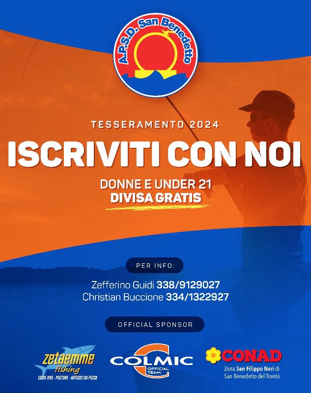 Pesca, Apsd San Benedetto Colmic: ‘Iscriviti con noi’