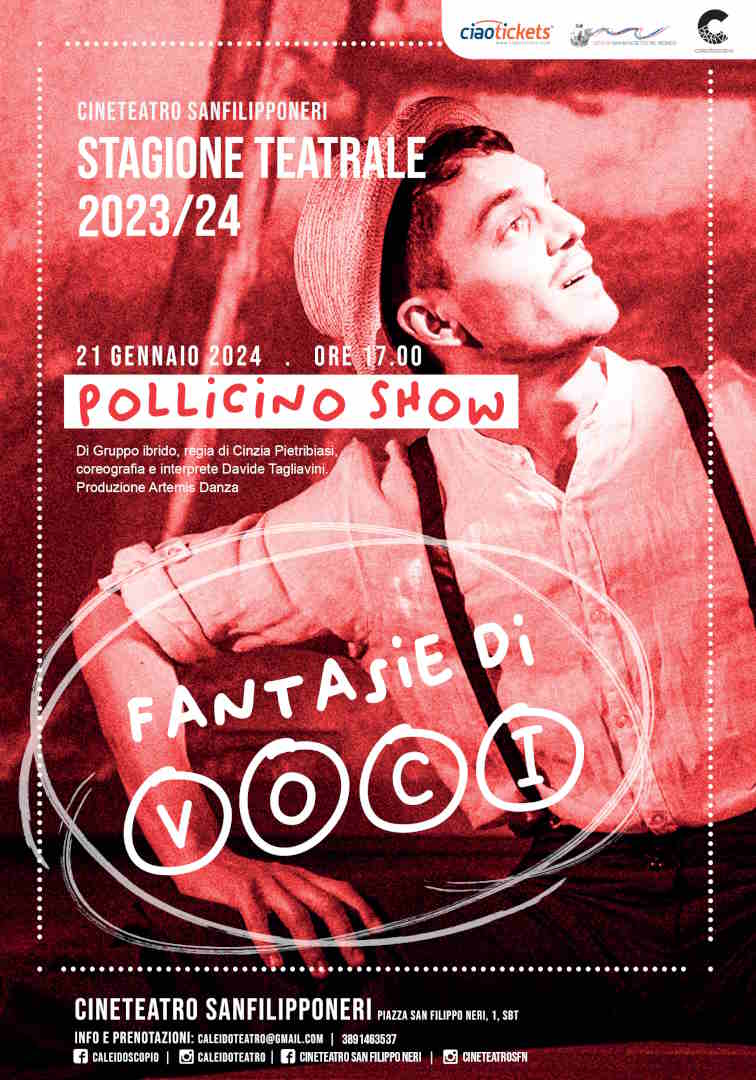Voci d’Artista, “Pollicino Show” al Cineteatro San Filippo Neri