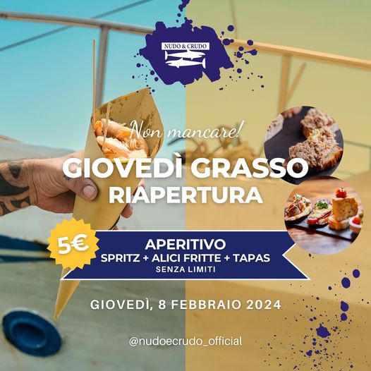 AperiFish da Nudo e Crudo a 5 €, preparatevi per il giorno otto di febbraio