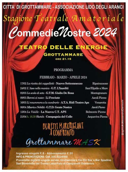 Si alza il sipario sulla Stagione di Teatro Amatoriale-Dialettale “Commedie Nostre” edizione 2024