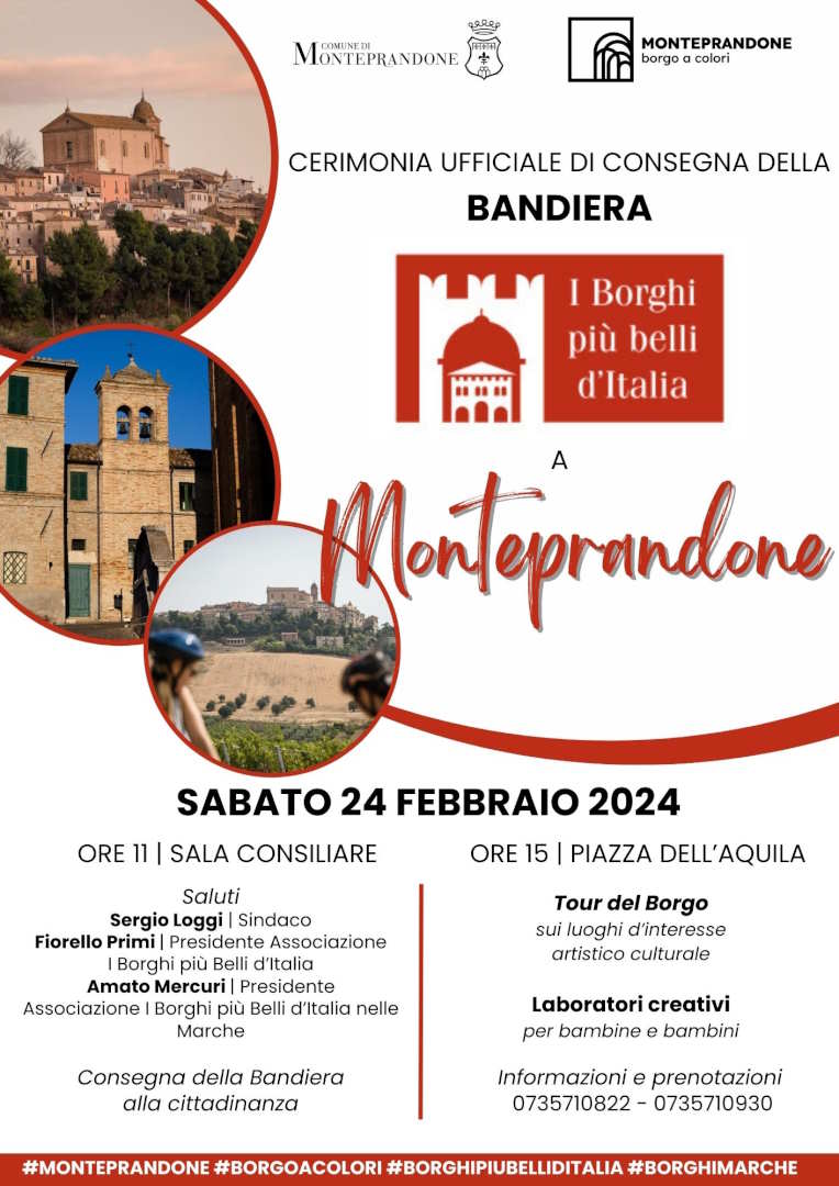 Monteprandone riceve la bandiera de “I Borghi più belli d’Italia”