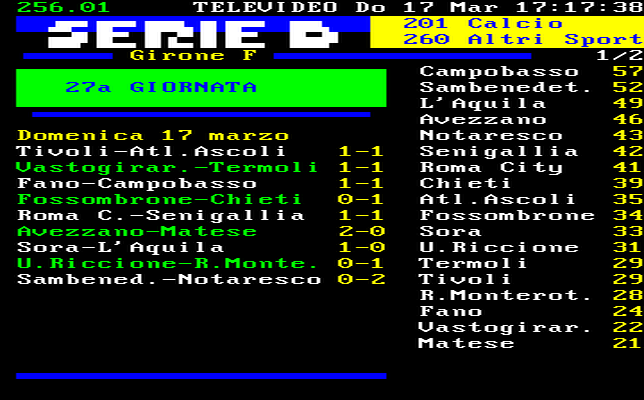 Samb – Notaresco 0 – 2 ( ancora senza commento per amore dei colori rossoblu)