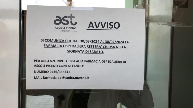 FARMACIA OSPEDALIERA DI SAN BENEDETTO DEL TRONTO:  REPLICA AST 5 CHE PRECISA