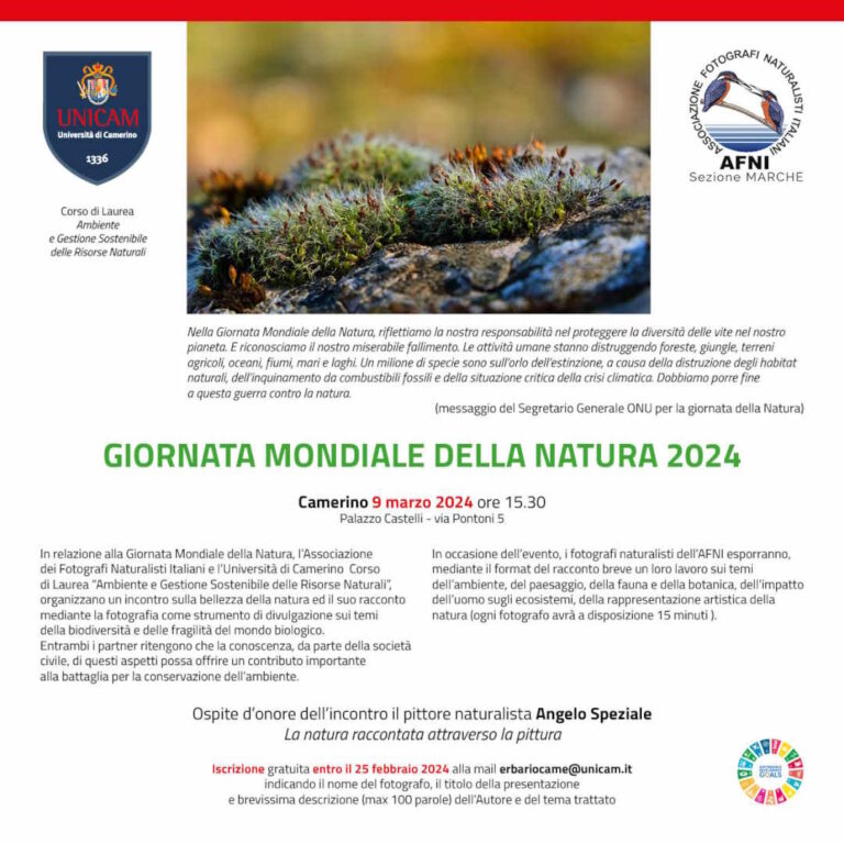 L’UniCam ospita i fotografi naturalisti dell’AFNI in occasione della Giornata Mondiale della Natura