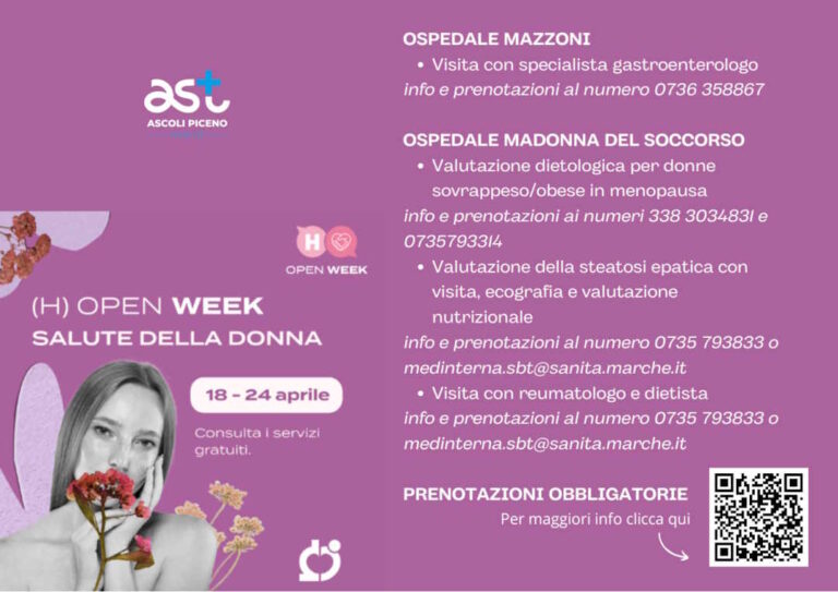 GIORNATA NAZIONALE DELLA SALUTE DELLA DONNA: L’AST 5 ADERISCE CON VISITE E CONSULENZE GRATUITE NEGLI OSPEDALI