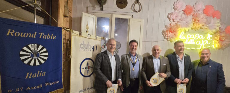 Nuovo presidente ( Cecchini), direttivo e nuovi soci ( Viscione, Rossi e Tardini) Club 41 Ascoli Piceno