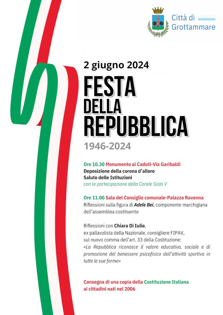 2 Giugno a Grottammare su sport e Costituzione
