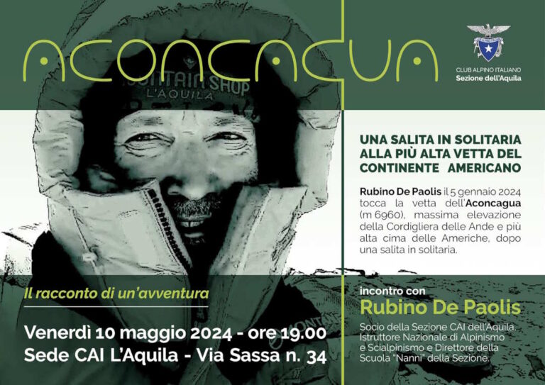 Serata con Rubino De Paolis e la sua salita, effettuata in solitaria, alla vetta dell’Aconcagua