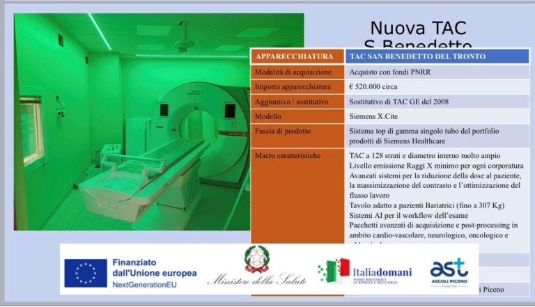 Nuova Tac e nuovo Direttore Uoc Radiodiagnostica all’Ast 5