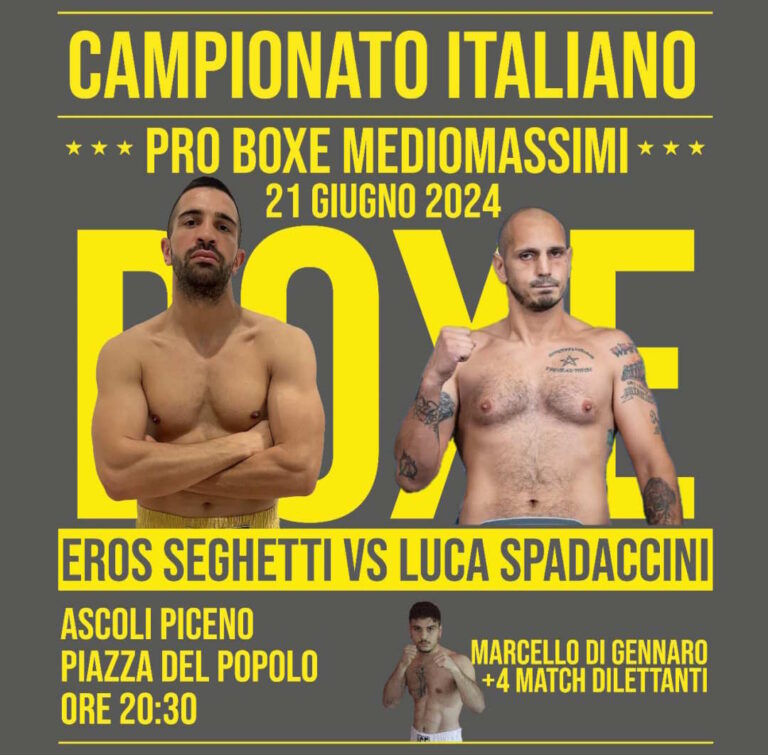 Il titolo professionistico italiano di pugilato torna ad Ascoli Piceno dopo 25 anni