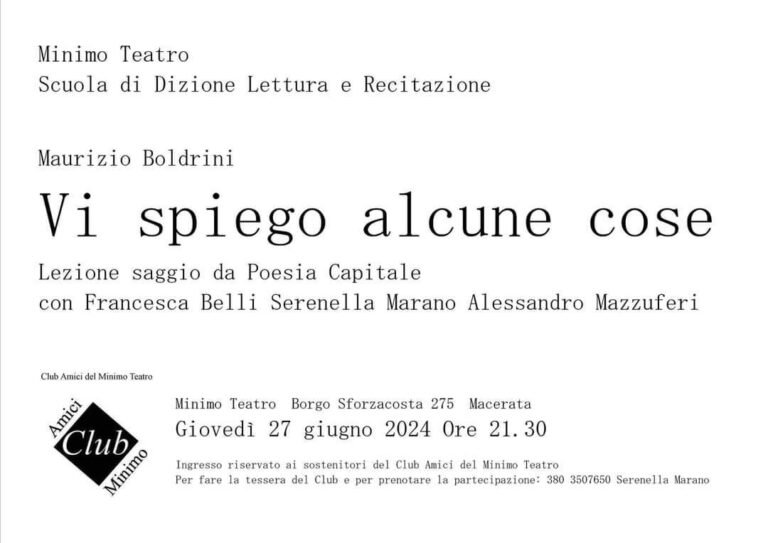 ‘Vi spiego alcune cose’ lezione saggio del Minimo Teatro 