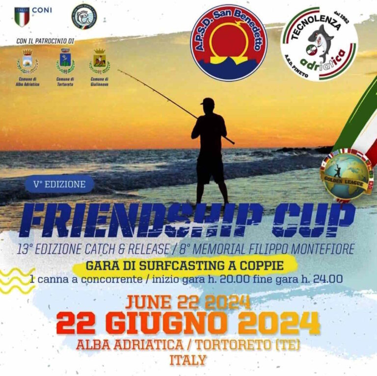 Friendship Cup, internazionale di surfcasting a coppie valevole come 13ma “Catch and Release” e come 8° Memorial Filippo Montefiore
