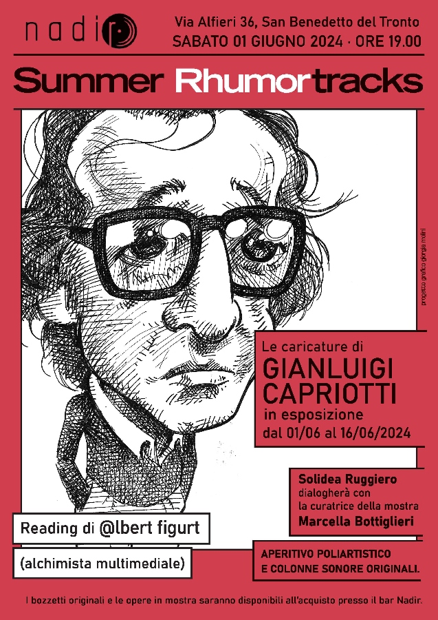 Summer Rhumortracks, le caricature di Gianluigi Capriotti in mostra fino al 16 giugno