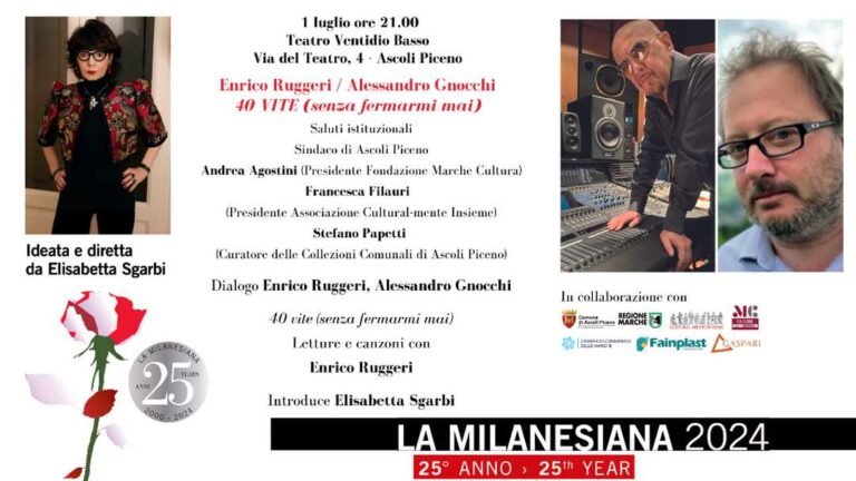 LA MILANESIANA, ideata e diretta da ELISABETTA SGARBI al Teatro Ventidio Basso di Ascoli Piceno