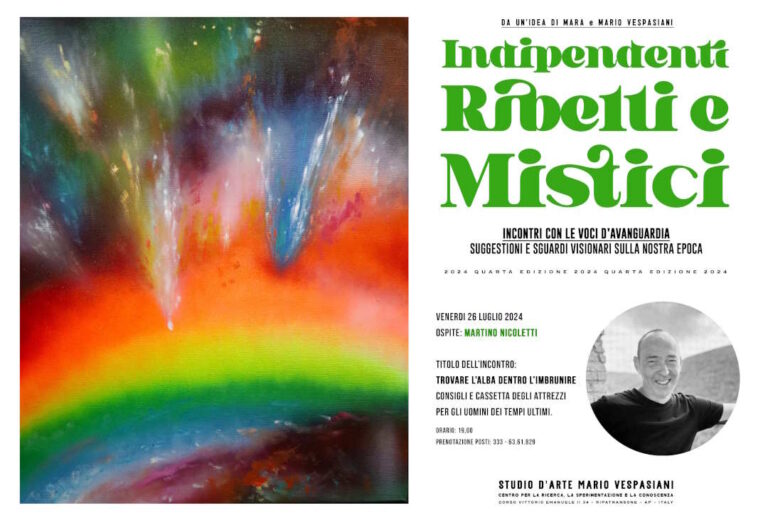 Alla rassegna d’avanguardia culturale INDIPENDENTI RIBELLI E MISTICI l’antropologo Martino Nicoletti
