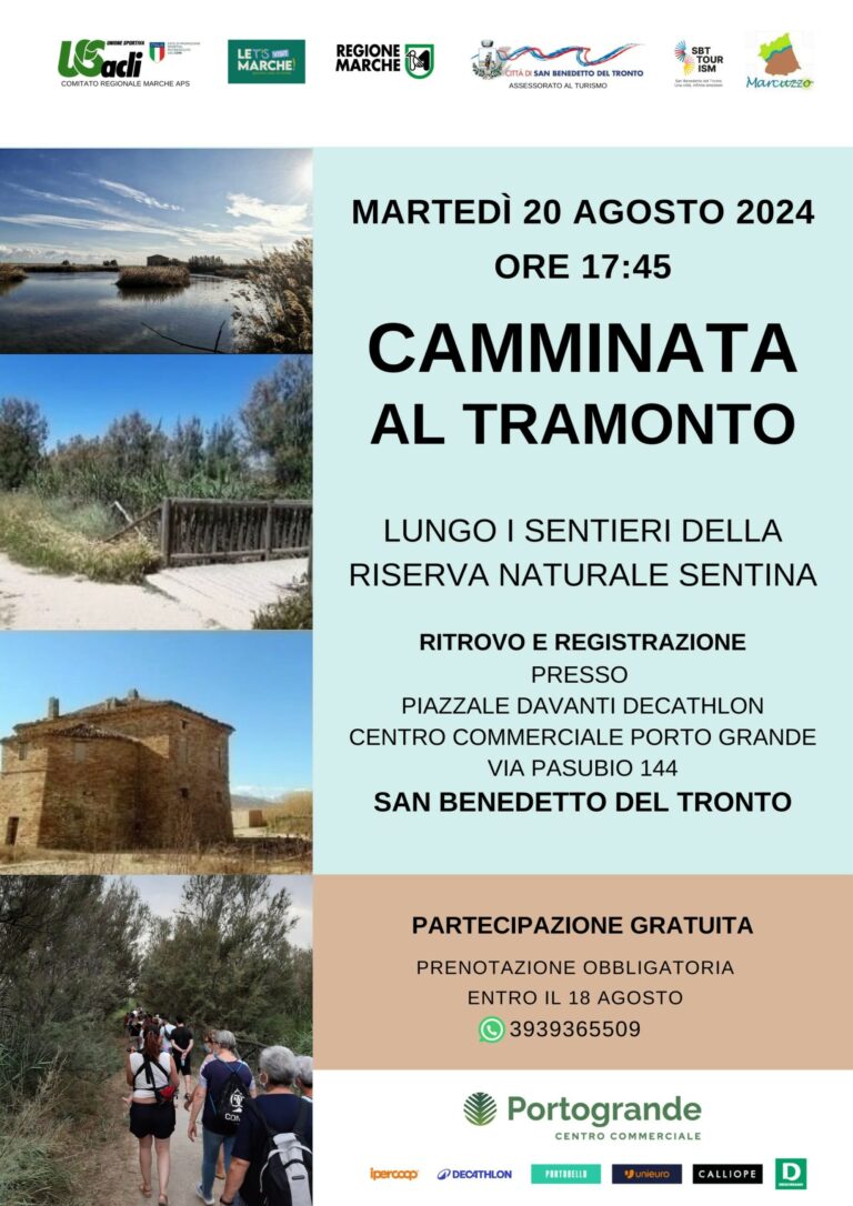 Torna la Camminata al tramonto alla Sentina