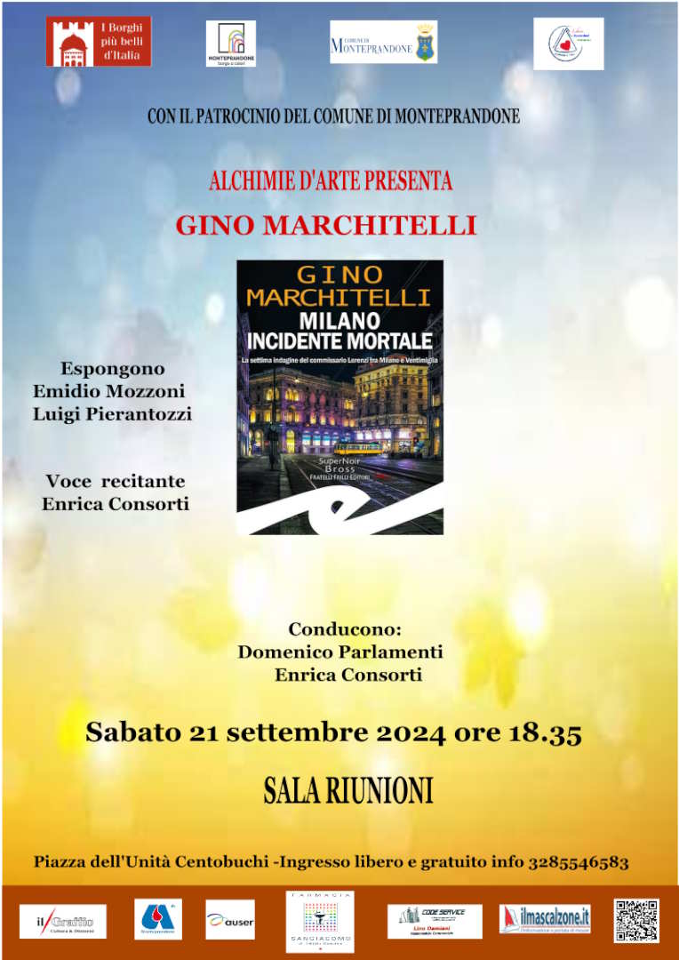 Riparte l’attività di Alchimie d’Arte con il ritorno di Gino Marchitelli, “Milano incidente mortale”