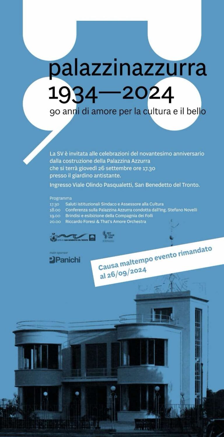 Palazzina Azzurra, 90 anni per la cultura e il bello: That’s amore (rinviato al 26 set)