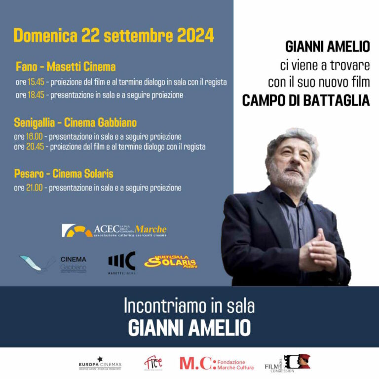 Gianni Amelio in tour in alcune Sale della Comunità della regione Marche