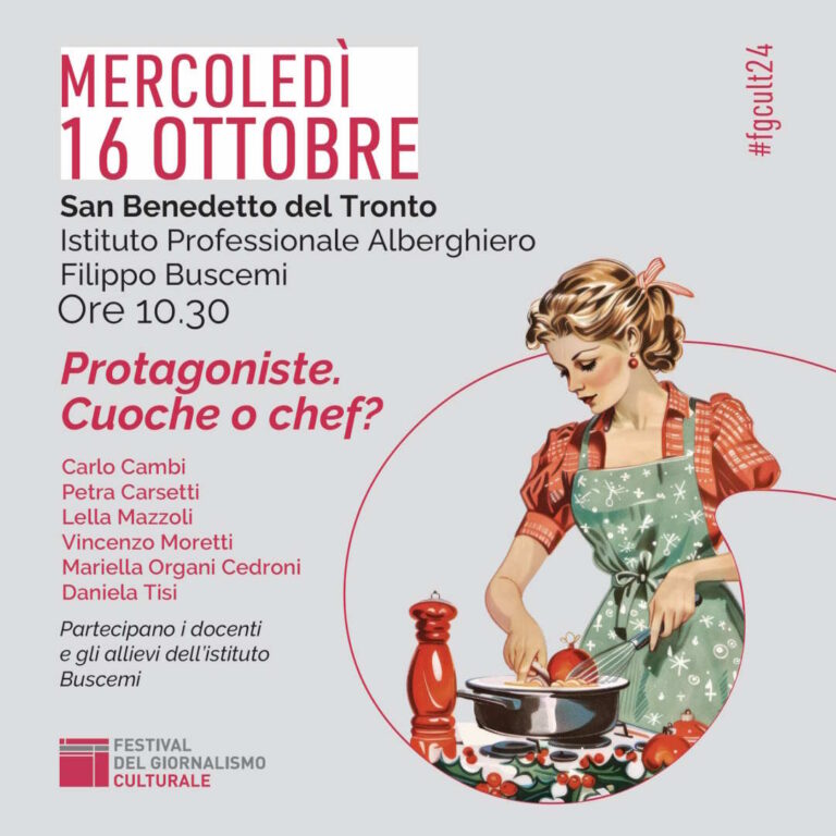 Festival del Giornalismo Culturale, a San Benedetto del Tronto incontro tra donne e cucina