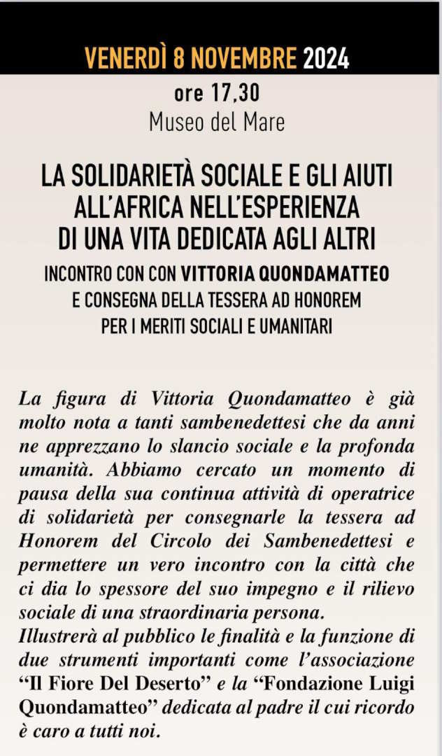 I venerdì del Circolo, appuntamento con Vittoria Quondamatteo