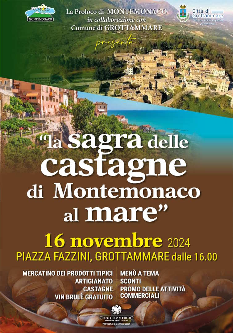 Dalla montagna al mare, castagnata in piazza Fazzini