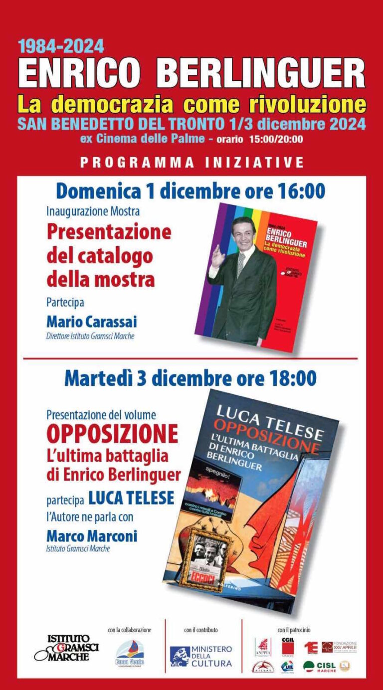 Enrico Berlinguer, ‘la democrazia come rivoluzione’ all’ex cinema delle palme