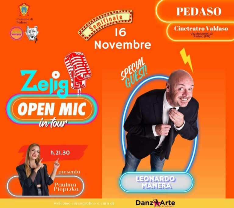 Leonardo Manera ospite d’onore alla semifinale dello ZeligOpenMic Pedaso