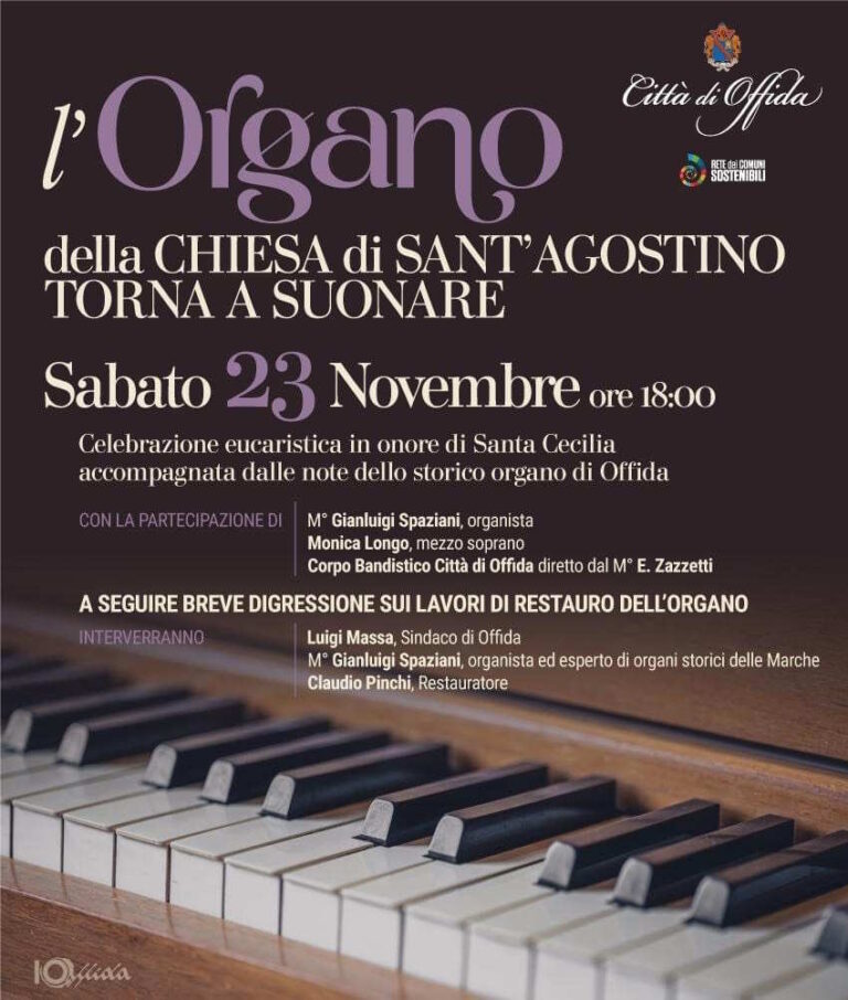 Offida, l’organo della Chiesa di Sant’Agostino torna a suonare