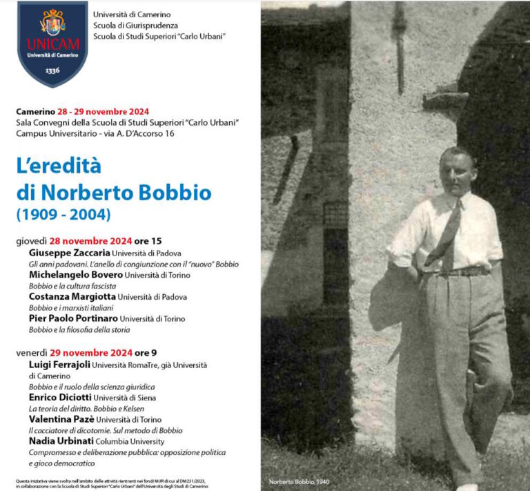 Convegno ad UniCam per ricordare la figura di Norberto Bobbio