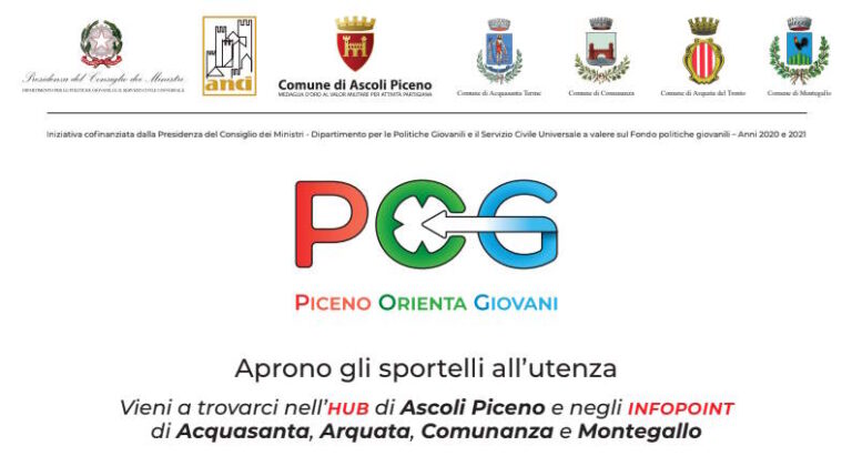 Piceno Orienta Giovani, da lunedì 25 novembre aprono gli sportelli all’utenza