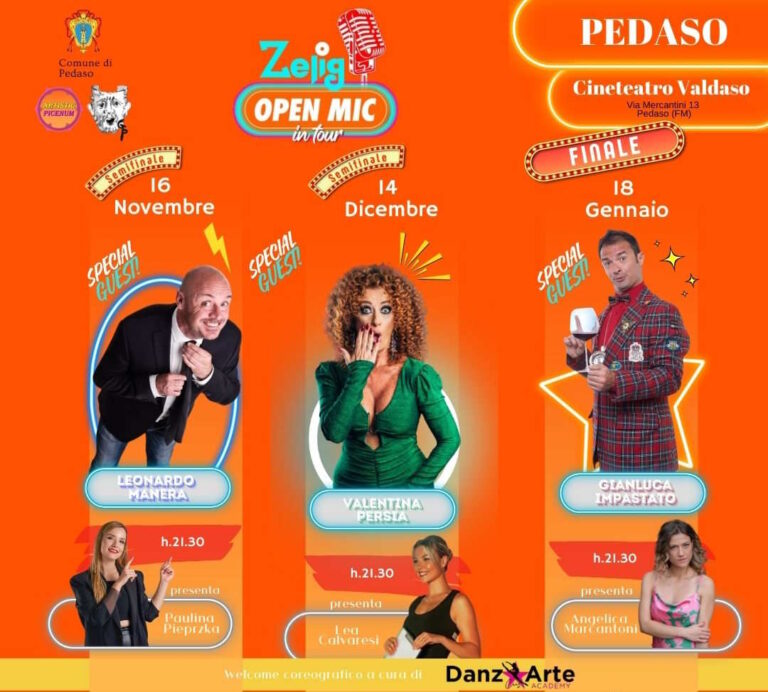 Ritorna lo Zelig Open Mic: riflettori a Pedaso sui nuovi comici del centro Italia”