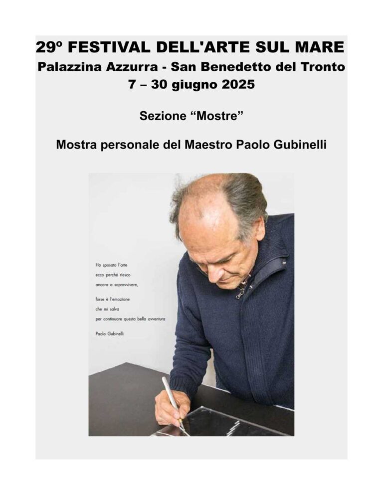 Verso il 29° Festival dell’Arte sul Mare 07 -:- 15 giugno 2025