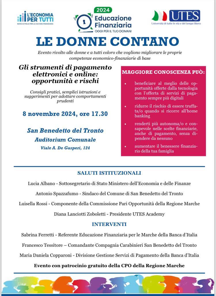 Le donne contano con la Banca d’Italia all’Utes