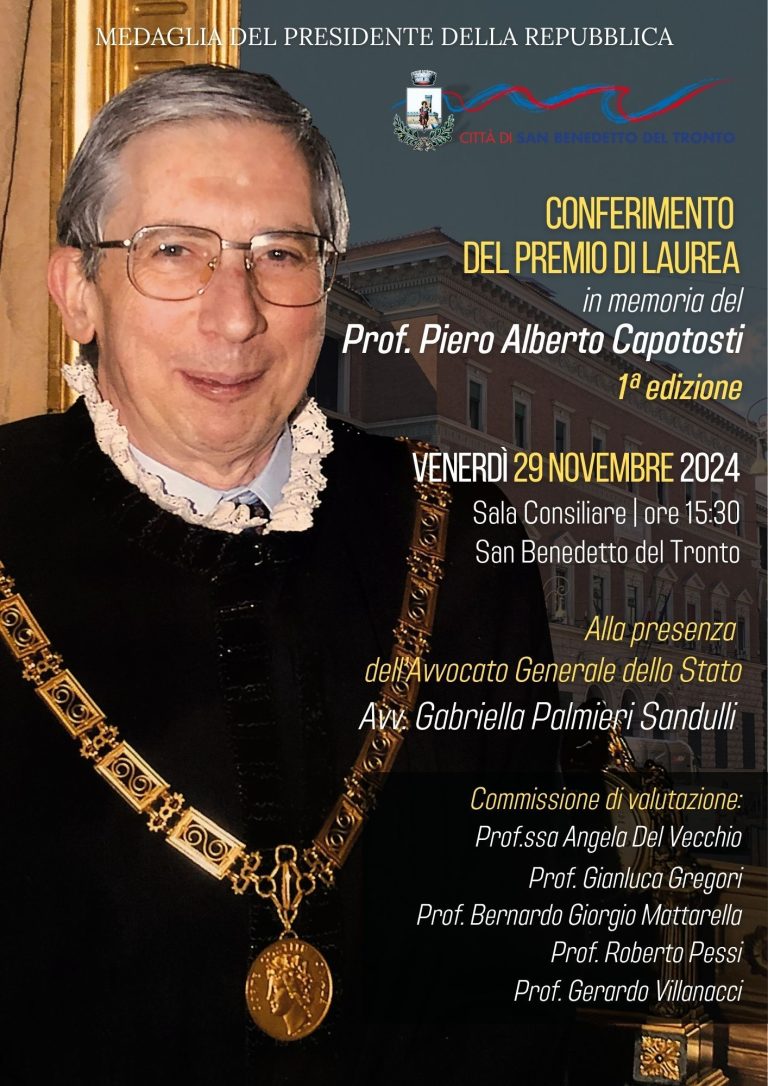 Un premio di laurea alla memoria di Piero Alberto Capotosti