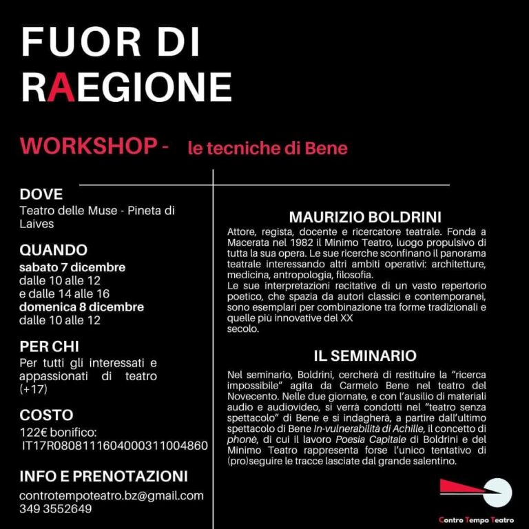 da Bene a Boldrini, il superamento parabolico del genere teatrale