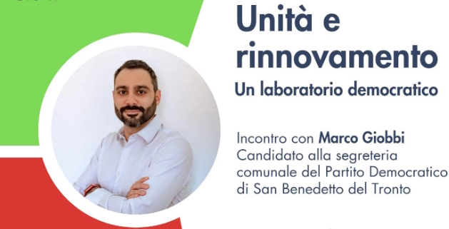 Marco Giobbi presenta la sua candidatura alla Segreteria Comunale del Pd
