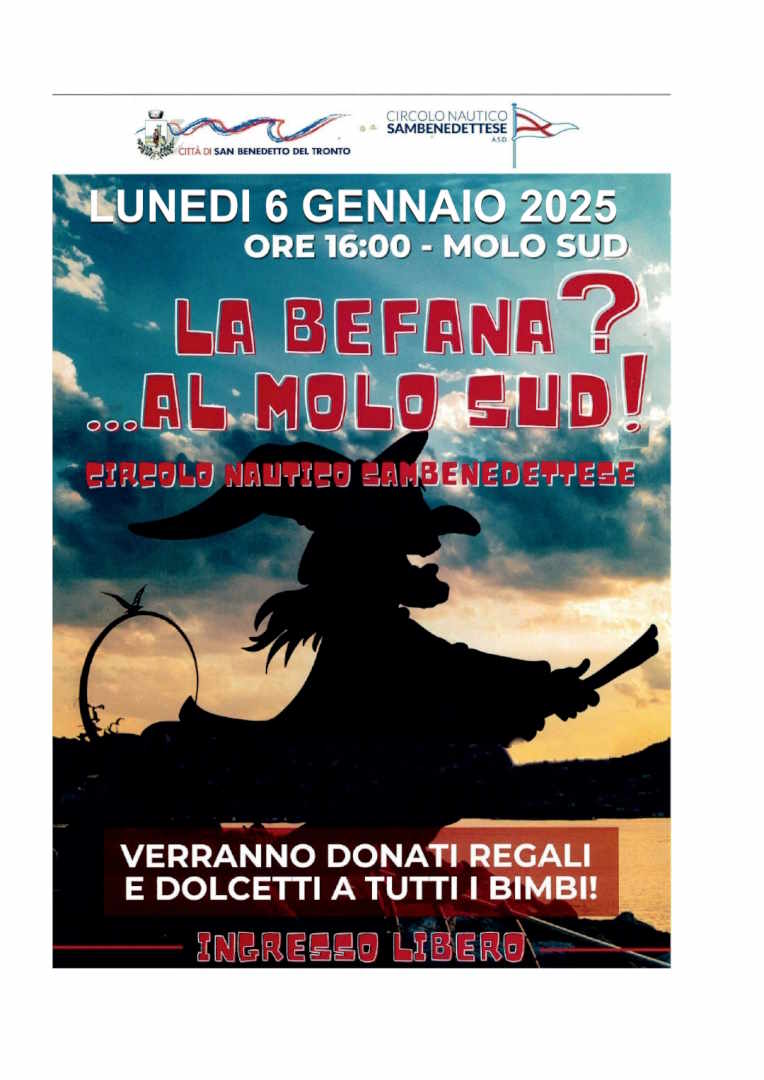 La Befana vien di pomeriggio… e dal mare!