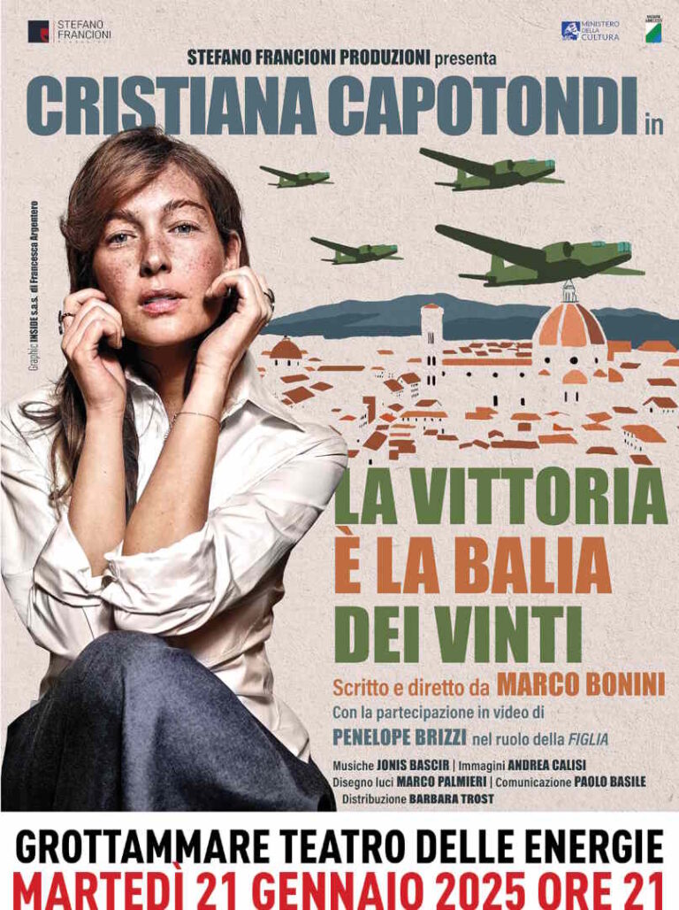 Cristiana Capotondi, “La vittoria è la balia dei vinti” al Teatro delle Energie