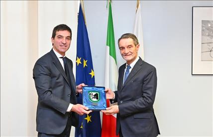 Visita a Palazzo Raffaello del presidente della Lombardia Attilio Fontana