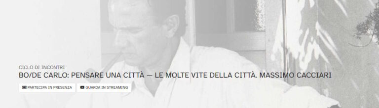Massimo Cacciari, “Le molte vite della città”