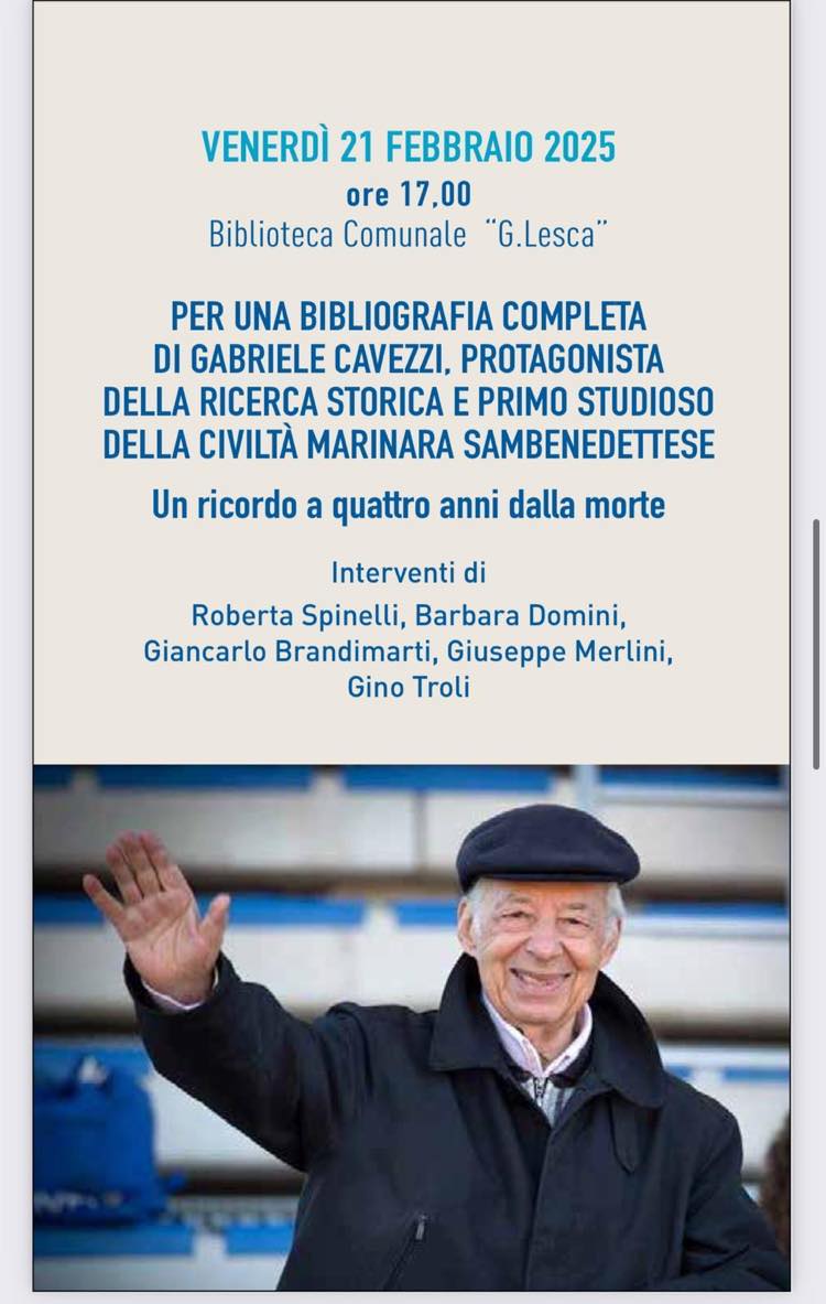 Gabriele Cavezzi in biblioteca con il Circolo dei Sambenedettesi